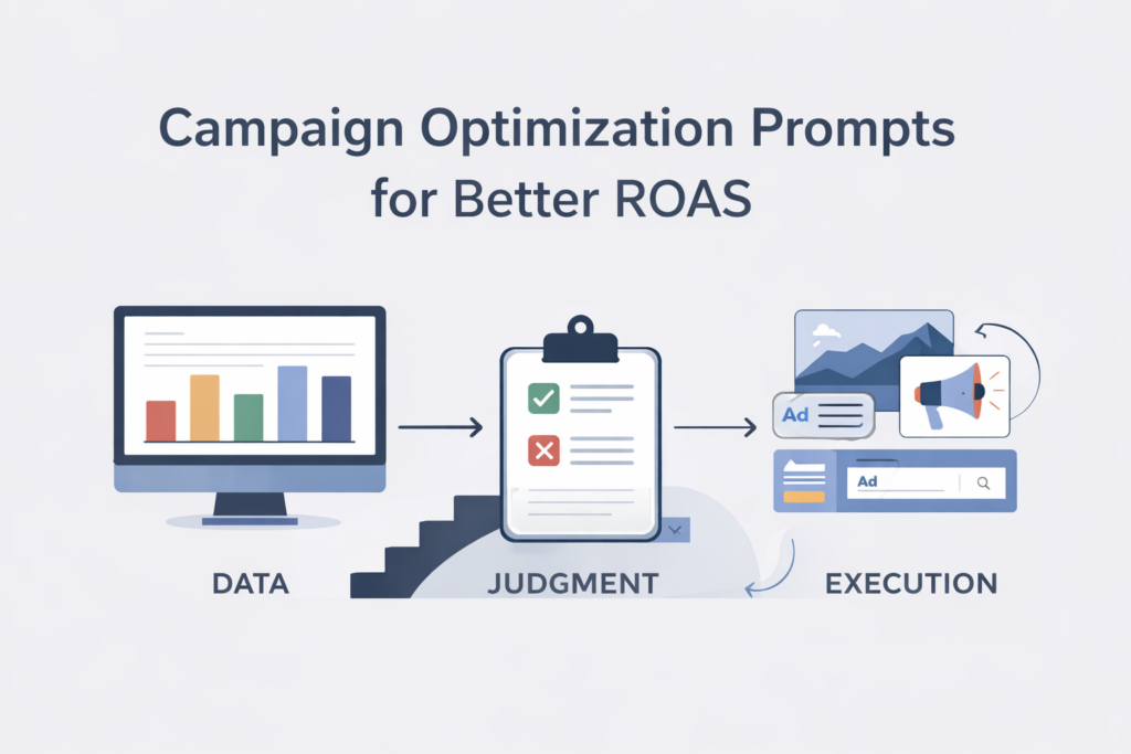 campaign optimization prompts as a bridge between data judgment and execution to improve ROAS